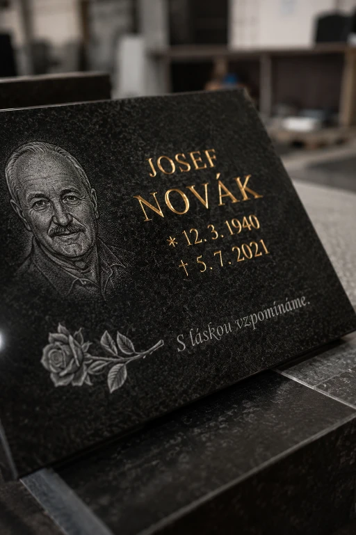 Písmo a gravírování - ukázka kamenické práce STONE TOP